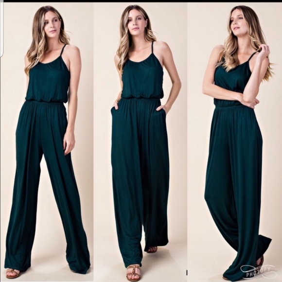 Criss Criss Back Wide Leg Jumpsuit Jumper Dress - Picture 5 of 5